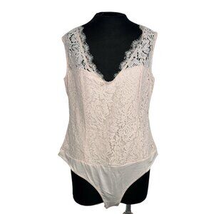 New York & Company  Tank Lace Bodysuit Women Size XL Color Pink NWT